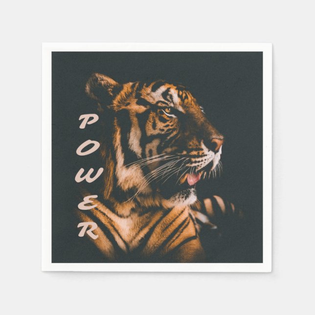Guardanapo De Papel Tiger Power Stripes Fierce Motivational (Frente)