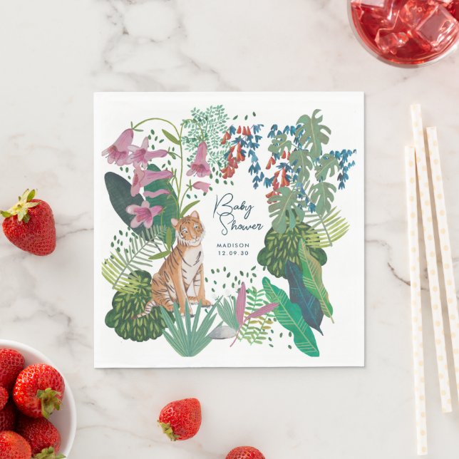 Guardanapo De Papel Tiger Safari Novo Chá de Bebê (Insitu)