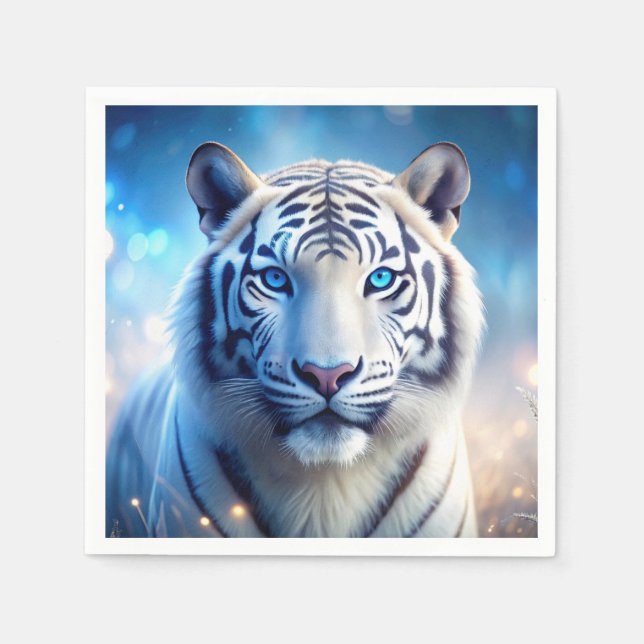 Guardanapo De Papel Tigre Branco (Frente)
