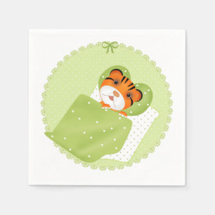 Guardanapo De Papel Tigre em ilustração de cama crianças impressão