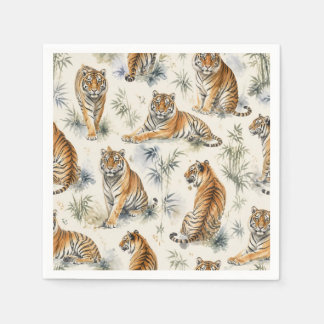 Guardanapo De Papel Tigres em Aquarela