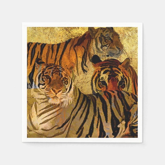 Guardanapo De Papel Tigres Papel Napkin (Frente)