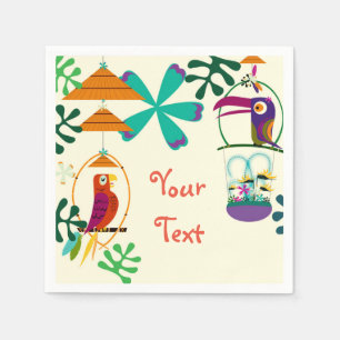 Guardanapo De Papel Tiki Birds Festa de aniversário Vintage Luau Perso