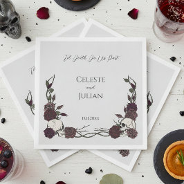 Guardanapo De Papel Til Death Do Us Part Gothic Skull & Rose Wedding