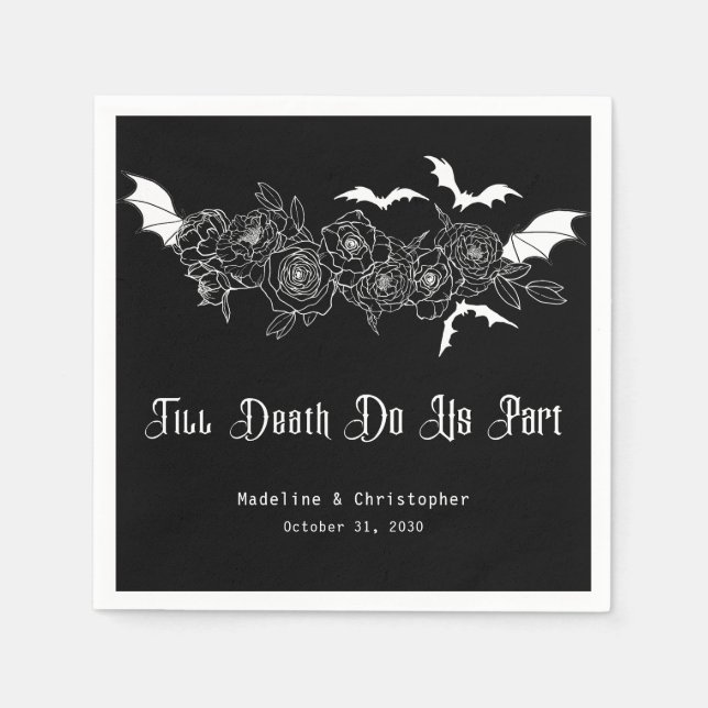 Guardanapo De Papel Till Death Do Us Part Gothic Black Wedding (Frente)
