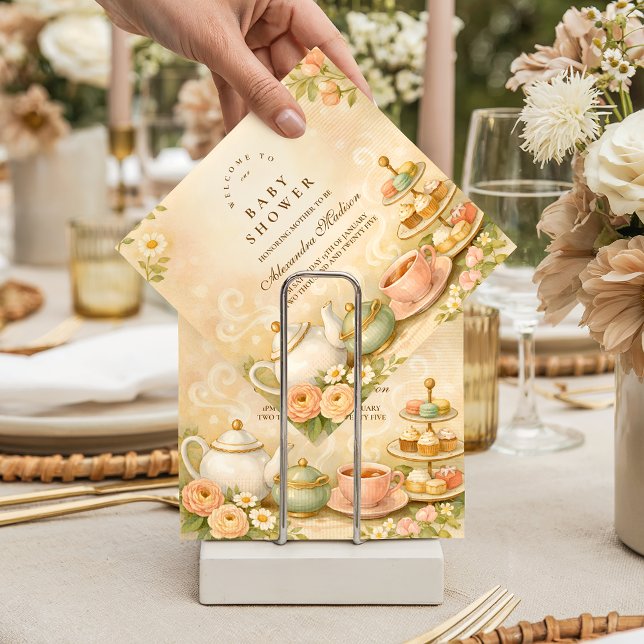 Guardanapo De Papel Time for Tea With the Mom-to-Be Baby Shower (Criador carregado)