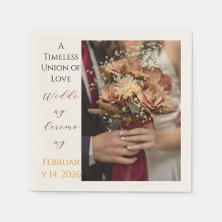 Guardanapo De Papel Timeless Wedding Ceremony Floral Photo Paper