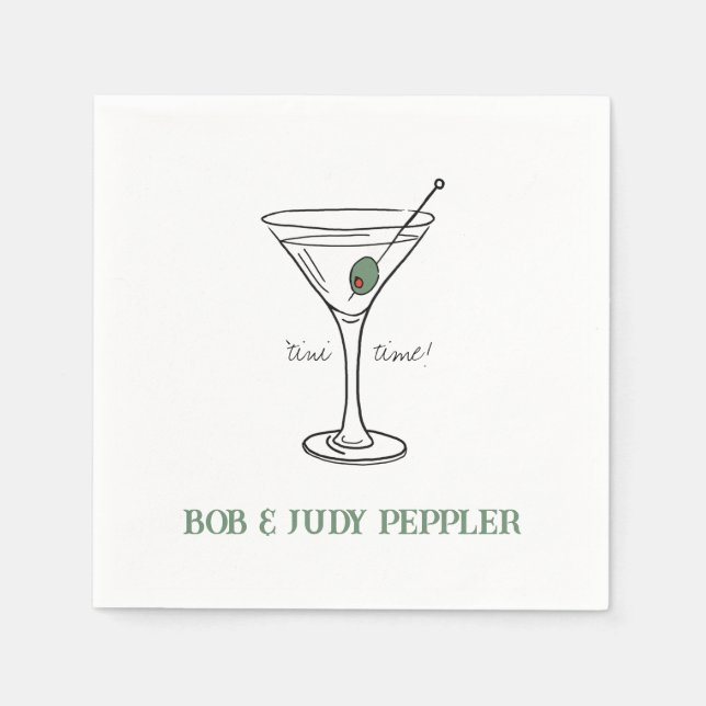 Guardanapo De Papel 'tini time Personated Paper Cocktail Napkins (Frente)