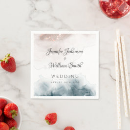 Guardanapo De Papel Tinta de Álcool Moderna Elegante Dourada Blush Azu