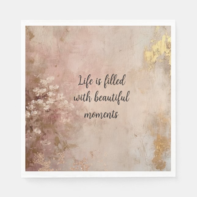 Guardanapo De Papel Tinta Dourada rosa (Frente)