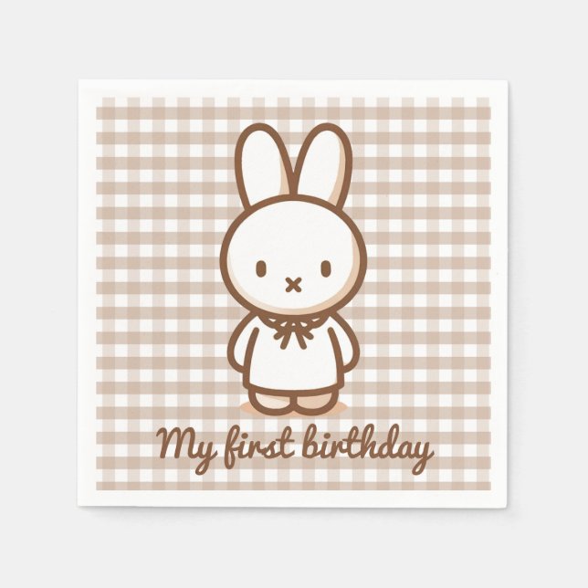 Guardanapo De Papel Tiny latte gingham napkins (Frente)