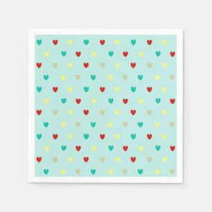 Guardanapo De Papel Tiny polka corações em verde-marinho