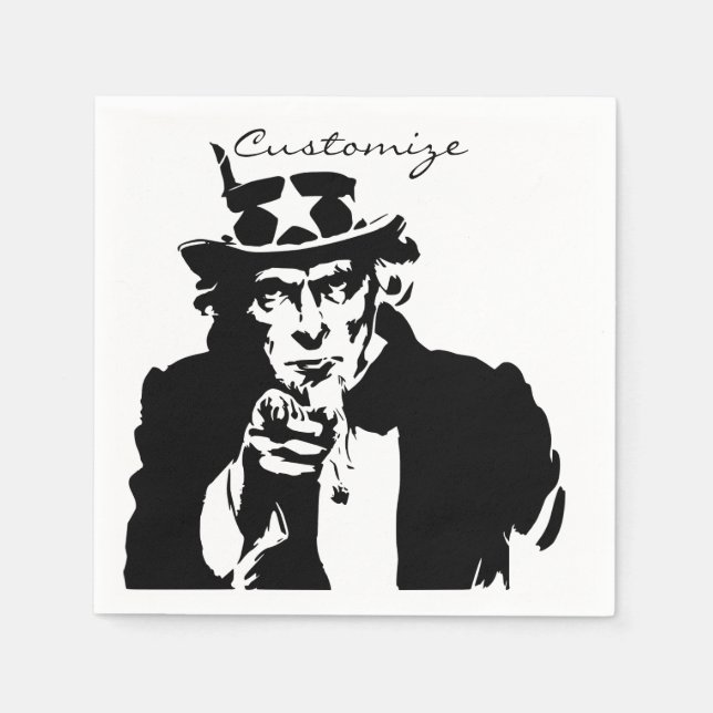 Guardanapo De Papel Tio Sam Quer Que Você Troque (Frente)