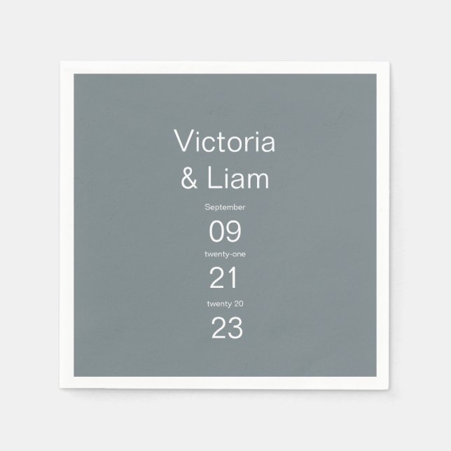 Guardanapo De Papel Típica de Cinzas Modernas Escuras Simples Napkins (Frente)