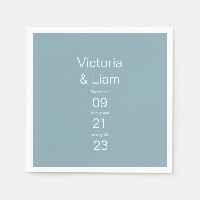 Guardanapo De Papel Tipografia Azul Moderna Simples (Frente)