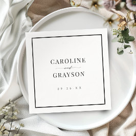 Guardanapo De Papel Tipografia de Casamento de Roteiro Simples e Elega