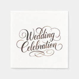 Guardanapo De Papel Tipografia de Casamento Mocha Mousse Watercolor