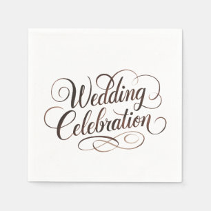 Guardanapo De Papel Tipografia de Casamento Mocha Mousse Watercolor