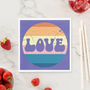 Guardanapo De Papel Tipografia Do Amor Com Vintage Sunset Strips