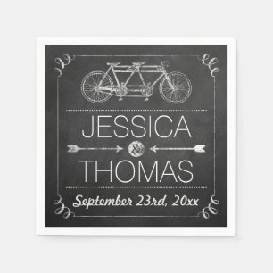 Guardanapo De Papel Tipografia Moderna de Chalkboard Casamento Napkins