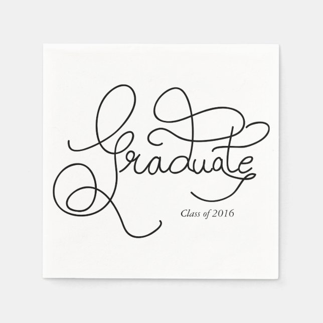 Guardanapo De Papel Tipografia Negra do Formando Moderno (Frente)