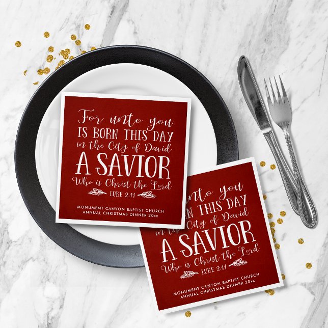 Guardanapo De Papel Tipografia personalizada de Bíblia de Natal Verso (Personalized Christmas Bible Verse Typography Napkins)