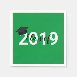 Guardanapo De Papel Típografia Verde Turma de Formatura de 2019