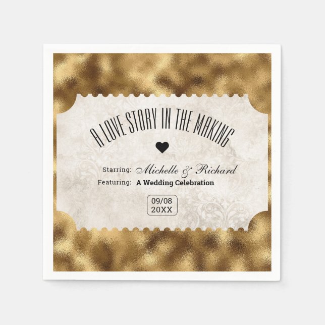 Guardanapo De Papel Tíquete de Filme com Retroatividade Clássica (Frente)