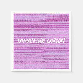 Guardanapo De Papel Tiras cor-de-rosa com nome personalizado