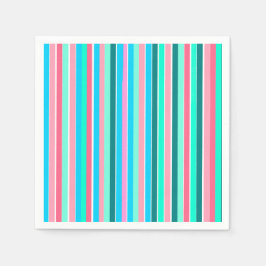 Guardanapo De Papel Tiras de Teal e Rosa