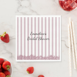 Guardanapo De Papel Tiras Rosa e Renda Chá de Noiva