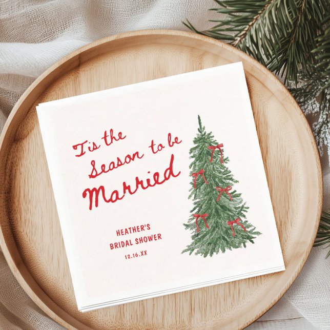 Guardanapo De Papel Tis the Season to be Married Holiday Bridal Shower (Criador carregado)