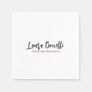 Guardanapo De Papel Título de Nome Simples Profissional Minimalista