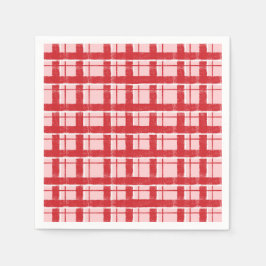 Guardanapo De Papel Título Padrão Xadrez Texturizado Rosa e Vermelho