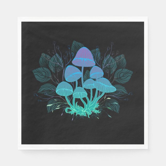 Guardanapo De Papel Toadstools em arbustos (Frente)