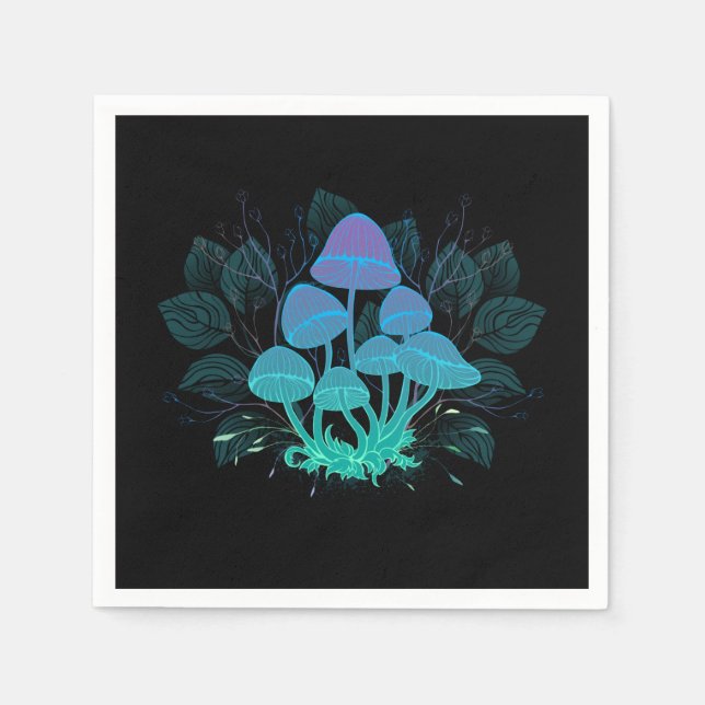 Guardanapo De Papel Toadstools em arbustos (Frente)