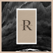 Toalha Convidada de Papel Monograma e Nome Castanh