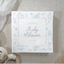 Toalha de Bebê Estilo Floral Vintage Azul com Reco