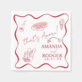Guardanapo De Papel Toalha de casamento Italian Doodles That’s Amore