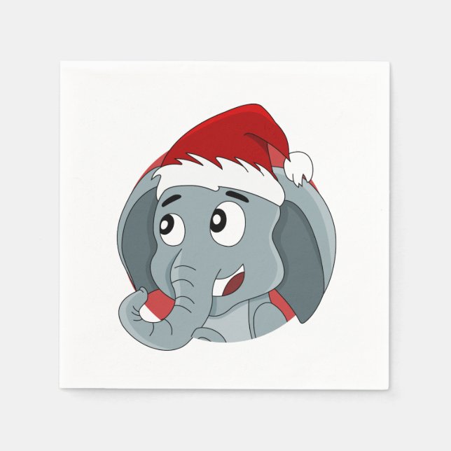 Guardanapo De Papel Toalhas de animação de elefante de Natal (Frente)