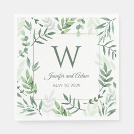 Guardanapo De Papel Toalhas de casamento de jardim de design de folha