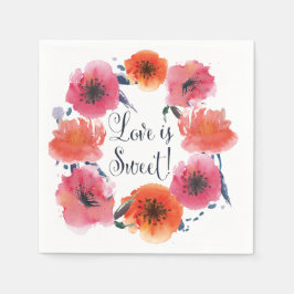 Guardanapo De Papel Toalhas de casamento florais em aquarela azul mari