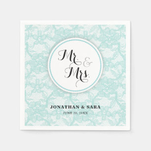 Guardanapo De Papel Toalhas de casamento personalizadas Mr. & Mrs. em