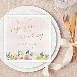 Guardanapo De Papel Toalhas de Chuva de Noiva Rustic Pink Floral Sip S