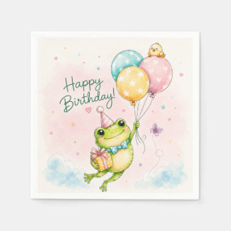 Guardanapo De Papel Toalhas de festa de aniversário de rã em aquarela
