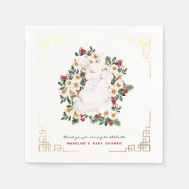 Guardanapo De Papel Toalhas de Natal Coelho Floral | Toalhas para Chás