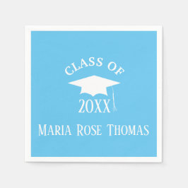 Guardanapo De Papel Toalhas de papel Carolina Blue Grad Cap & Folhas