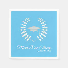 Guardanapo De Papel Toalhas de papel Carolina Blue Grad Cap & Folhas