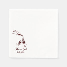 Guardanapo De Papel Toalhetes de casamento em taça de champanhe desenh