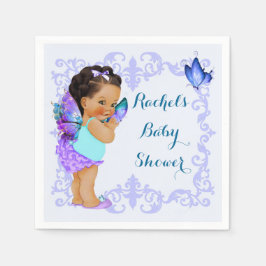 Guardanapo De Papel Toalhetes Lavanda Bebê Menina Princesa Borboleta